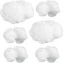 Jetec 6 Pieces Artificial Cloud Props Imitation 3D Cloud Shape Hanging Decorations Room DIY Decorative Hanging Ornament for Wedding Party Stage Show Decor (Small and Medium Size)
