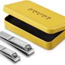 HAWATOUR Nail Clippers Set, Ultra Sharp Sturdy Fingernail and Toenail Clipper Cutters with Visibly Tin Case, Silver