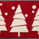 RORA Christmas Bathroom Decor Red Bathroom Rugs for Cute Bath Mat Non-Slip Funny Bath Rug Plush Water Absorbent Washable,20x32