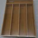 Silverware Organizer Kitchen Drawer Organizer Utensil Organizer Bamboo Silverware Holder Cutlery Organizer in Drawer Flatware Organizer Tray(5 slots, Natural