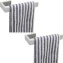 TocTen Hand Towel Holder/Towel Ring - Thicken SUS304 Stainless Steel Bathroom Hand Towel Hanger, 9 Inch Heavy Duty Wall Mounted Towel Rack, Square Hand Towel Bar for Bathroom (Brush, 2 PCS 9 in)