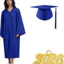 Graduation Cap and Gown 2026 Matte Unisex Robe with Adjustable Grad Cap Tassel for High School College Ceremonies (51(5'6"-5'8"))