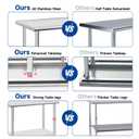 Stainless Steel Table for Prep & Work, Commercial Stainless Steel Prep Metal Table for Home Kitchen Restaurant Space Expansion (24 x 18 x 33 Inch)