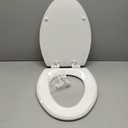 Mayfair Cassel Slow Close Toilet Seat, Easy Clean, Non Slip Premium Wood Seat, Easy Install, Made in USA, Elongated, White