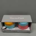 ThermoFlask 20 oz Double Wall Insulated Food Jar, 2-Pack, Sugar Coral + Maui Blue/Maui Blue + Sunrise