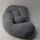 Pharmedoc Pregnancy Pillows, U-Shape Full Body Pillow - Solid  Cooling Removable Cover Dark Grey  Pregnancy Pillows for Sleeping  Body Pillows for Adults, Maternity Pillow and Pregnancy Must Haves