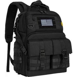 Tactical Camera Backpack for DSLR/SLR/Mirrorless Photography Camera, Camera Bag Case Water-resistant Travel Backpack with 15.6" Laptop Compartment Compatible with Canon