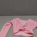 DANSHOW Girls Ballet Wrap Tops Kids Long Sleeve Dance Sweater,Velvet Inner (4-5T, Pink)