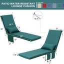 Pellebant Outdoor Lounge Chair Cushions with Pillow & Pockets, 72" x 21" Malachite