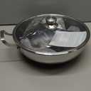 Wok Pan,Hybrid Nonstick 14 Inch Wok with Lid,Induction Non Stick Stainless Steel Large Deep Woks&Stir-Fry Pans,Stay-Cool Handle Skillets,PFOA Free Cookware