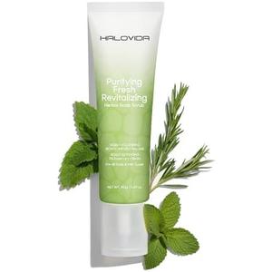 HALOVIDA Sea Salt Rosemary & Mint Scalp Scrub, Clean Silicon Oil-Free, Itchy Relief Scalp Treatment for Dandruff, Gently Exfoliator Cruelty-Free, Relieves Dryness, Promotes Hair Growth