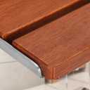 20" Premium Folding Shower Seat Wall Mounted - Heavy Duty 400lb Capacity, Durable Teak Wood Shower Bench