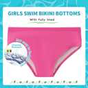 Dovio Girls Swim Bikini Bottoms with Fully Lined, UPF 50+ Sun Protection Swimsuit Quick-Dry Beach Pool (Pink, 14)