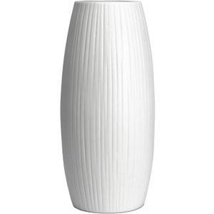 8.7 inch White Ceramic vase Simple Bohemian Design Style Suitable for Living Room Bedroom Study Office Party Wedding Scene Decoration (Medium vase-02)