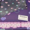 Kid's Luggage Set 2 Piece Suitcase Set Hardside Luggage with Spinner Wheels Girls Carry on Toddler Travel Rolling Suitcase with Neck Pillow Airline Approved (G Blue Love)