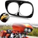 Glossy Black Headlight Bezel Scowl Outer Fairing Extension for Road Glide 98-13, Head Light Headlamp Bezel Trim Outer Fairing Cowl for Harley Davidson Motorcycle Road Glide 1998-2013