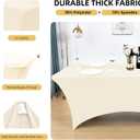 10-Pack 6ft Spandex Table Covers for Rectangle Standard Folding Tables - Wrinkle Resistant Stretch Tablecloths - Ultimate Fitted Table Protector for Parties, Banquet, Wedding