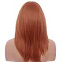 Rugelyss Long Auburn Wig with Bangs Layered Curly Copper Red Wigs for Women Natural Ginger Synthetic Wigs for Daily Use