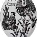 Karma, Boho Spoon Rest, Black and White Ceramic Spoon Rest, Ceramic Spoon Rest for Countertop, Rooster