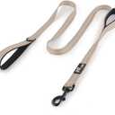 Plutus Pet Double Handle Dog Leash 6ft, Heavy Duty, Reflective Dual Handle Dog Leash for Safety Training, for Medium Large Dogs,2 Handle Leads(Beige)