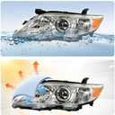 WFLNHB Headlights Assembly Replacement for Toyota Camry Base/CE/LE/XLE 2010 2011 Projector Headlights Headlamps Driver & Passenger Side