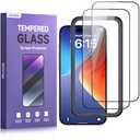 Ruwa Screen Protector for iPhone 15, iPhone 16 [6.1 Inch][2-Pack] Tempered Glass with Easy Installation Frame, HD Clear,Anti-Scratch, Full Coverage