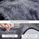 Fluffy Shag Area Rug, 3x5 Tie-Dyed Dark Grey Rugs for Bedroom, Soft Plush Area Rugs for Living Room, Non-Slip Indoor Carpet for Nursery, Study Room, Dressing Room, Home Decor