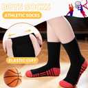 GENTABY 12 Pairs Boys Crew Socks Athletic Cotton Kids Socks Running Crew White Black Soft Sock for Toddler Boys 10-14 Years