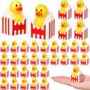 Deekin 24 Pcs Carnival Rubber Ducks 2 Inch Circus Party Favors Bulk for Movie Night Birthday Party Decoration Gifts Fillers Dashboard Table Decoration (Corn)