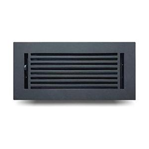 Prima Decorative Floor Register 4X10 Cast Aluminum VR-109|Heavy Duty Walkable Register|Premium Finish-Easy Adjust Air Supply Louvers|Top Face Plate Size is 6x12 and Thickness 5mm|No Holes| Matte Black