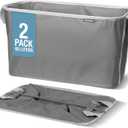 CleverMade Collapsible Laundry Basket 2 Pack  60L (16 Gal) Foldable Clothes Hamper with Reinforced Handles, Space Saving Fabric Laundry Bin, Holds 55 lbs, Flat Folding for Dorm, Apartment & RV - Charcoal