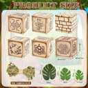 19 Pcs Jungle Safari Party Decorations 12 Inch Jungle Theme Favor Boxes with Burlap Leaf Ribbon and Tropical Palm Leaves for Classroom Woodland Adventure Birthday Baby Shower Decor