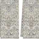 Beige Boho Retro Hand Towels Set of 2,Waffle Weave Soft Absorbent Kitchen Dish Towels,Decorative Bathroom Towel for Hotel Bath Gym Yoga 16"x24"