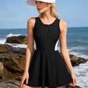 beautyin Womens One Piece Swim Dress Athletic Swimsuits Modest Bathing Suit 2026 Zip Up Swimdress L