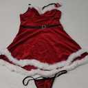 RSLOVE Sexy Christmas Lingerie For Women Santa Babydoll Chemise Red Costume, Garters Belt S