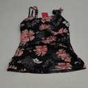 WOWENY Tankini Tops for Women Sleeveless No Bottom Bathing Suits Tummy Control Square Neck Modest Swimsuit Top Only (Small, Black Floral)