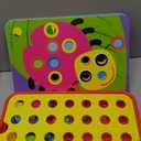 AMOSTING Button Art Toy  Educational Color Matching Mosaic Pegboard Sensory Learning Activity for Kids Age 3 4 5, Preschool Gift for Toddlers, Boys and Girls