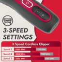 Kong 3-Speed Cordless-Corded Dog Clipper Kit Stainless Steel Blade, Waterproof, LED Spotlight, Use-While-Charging, 6 Guide Combs, Ergonomic Handle Red/Gray, All Coat Types