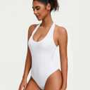 Avidlove Women's Sexy Halter Bodysuit Going Out Backless Tank Top Sleeveless Thong Body Suits Summer Outfits, Small