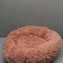 JOLLYVOGUE Calming Small Dog & Cat Bed for Indoor Cats - 20 inches Washable Donut Bed for Kittens & Puppies, Anti-Anxiety Round Fluffy Plush Pet Beds (Fits up to 15 lbs, Peach Pink)