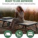 Mopaicot Folding Camping Cot for Adults, Adjustable 4-Position Reclining Chair with Mattress and Pillow, Lounge Chair Camp Cots Bed for Sleeping, Travel, Garden, Pool, or Office Nap (Gray)