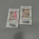 2 x 24pcs Flower Press on Nail Medium Length Square Fake Nails Full Cover French Tip with Stripe Leopard Print Polka Dot designs 3d Flower Stick on Nail Gold Glitter Glue on Nails for Women Art Manicure