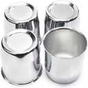 4Pcs 3.27 inch Wheel Center Caps Fit 3.27" Center Bore Truck Trailer RV SUV Wheels Rims, Carbon Steel Chrome Silver Push Through Hub Covers