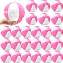 Lunmon 24 Pack 12 Inch Inflatable Beach Balls Bulk Pink and White Beach Balls PVC Blow up Water Games Toys for Kids Summer Swimming Pool Party Favors Hawaiian Tropical Theme Party Supplies