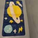 Bath Rug Cute Space Bathroom Rug Mat for Bathroom, Soft Microfiber Rug Water Absorbent Bath Mat fot Kids, Bedroom, Kitchen, Dinning, Non Skid Machine Washable Funny Rug (Rocket, 16x31) (1'4" x 2'7" (Rectangular), Planet)