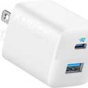 Anker USB C Charger Block, 33W 2 Port Compact Charger with Foldable Plug for iPhone 16/15, Galaxy, and More (Cable Not Included, White)