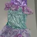 Little Girls Mermaid Princess Costume for Girls Dress Up Party with Gloves,Crown Mace 3T 4T
