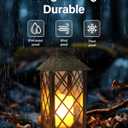 SHYMERY Solar Lantern,Outdoor Garden Hanging Lanterns,2 Pack 14 Inch Lasts 3X Longer 10 lumens Waterproof LED Flickering Flameless Candle Mission Lights for Table,Outdoor,Party Decorative