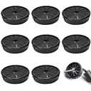 8 Pcs Cable Grommet, Snap Bushing 1-3/4" (45 mm) Mounting Diameter, Flexible Petal-Shaped Buckle Round Nylon Desk Grommet for Wires Through Countertop Cord Organizer and Protection, Black