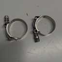 2" T-Bolt Hose O.D. Clamp - Working Range 1.81" - 2.05" Clamp for 2 inch Hose O.D., 46mm - 52mm, 2 pack, Suggest measure your hose O.D. before purchasing, Stainless Steel Bolt, Band and Locknut